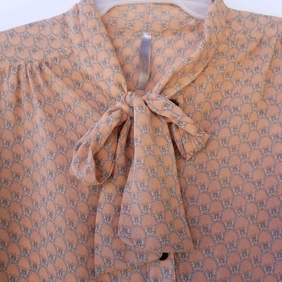 Mona B Long Sleeve Blouse With Tie. - Picture 8 of 14